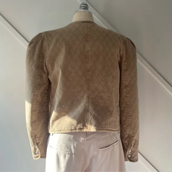 Veronica Beard Camilla Quilted Jacket Tan - S - Picture 4 of 14